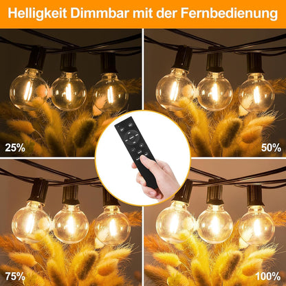 Light-Brightly LED Lichterkette aussen, 60 m, dimmbar, warmweiss