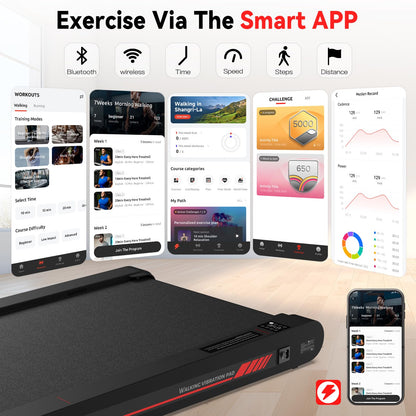 Sperax 3-in-1 Walking Vibration Pad, Laufband für Zuhause, rot-schwarz