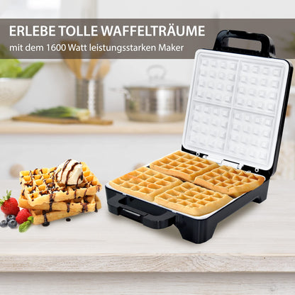 Syntrox Germany XLC Keramik Waffeleisen - 4 Belgische Waffeln
