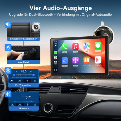 Carpeer 9 Zoll CarPlay Android Auto Display mit 4K Kamera