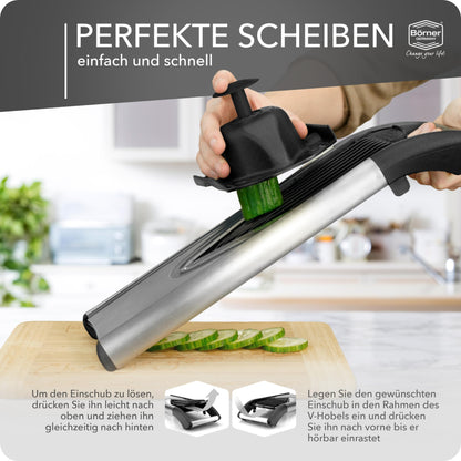 Börner Gemüsehobel V6 Edelstahl mit V-Klinge – Starter Set