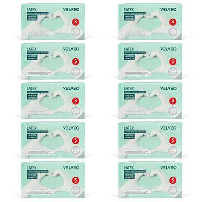 Latex Untersuchungshandschuhe Einweg: Naturlatexfarbene, dünne Handschuhe für hygienischen Schutz bei medizinischen Untersuchungen und Pflege.