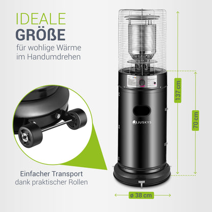 Juskys Cuna Outdoor Gas Heizstrahler – 11 kW Heizpilz