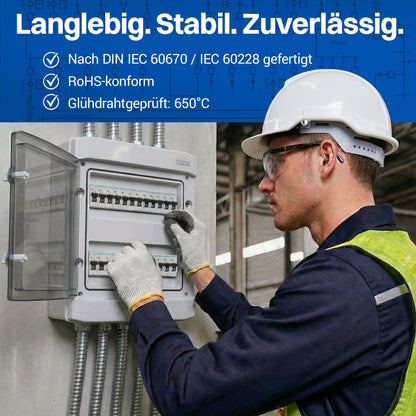 Intratec Feuchtraum-Verteilerkasten Aufputz 2-reihig, IP65, 24 Module