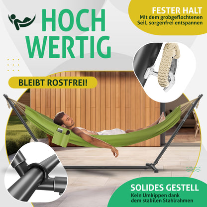 KESSER® Hängematte Lake für 2 Personen mit Gestell – Khaki