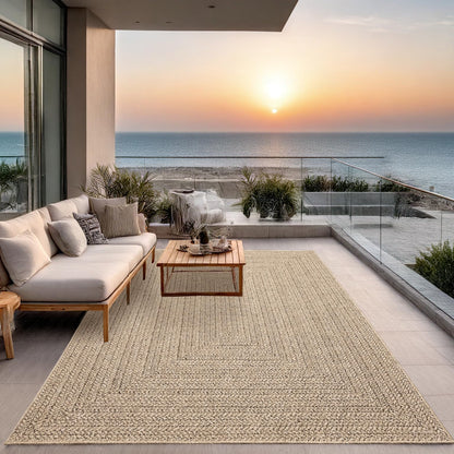 the carpet Kansas Outdoor Teppich Jute-Look, Natur, ca. 240 x 340 cm