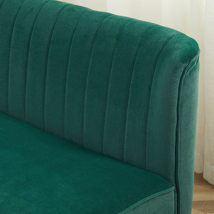 HOMCOM 2-Sitzer Stoffsofa Polstersofa – Dunkelgrün