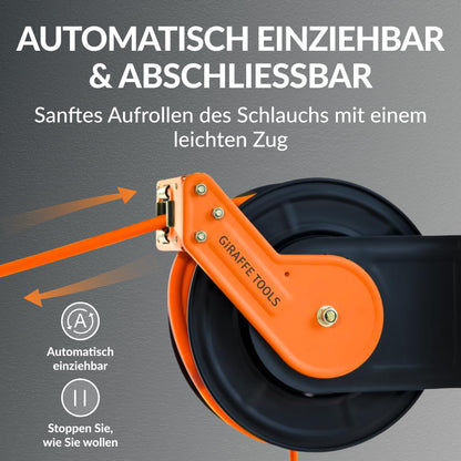 Giraffe Tools Automatischer Druckluft Aufroller 15m 3/8" Wandmontage