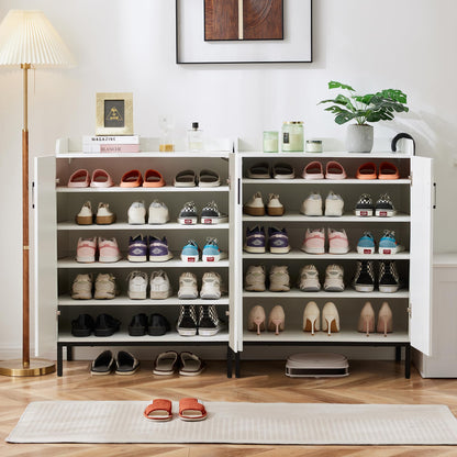 Mericonia Schuhschrank Modern Holz für Flur - Weiss