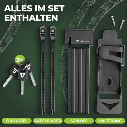 TITANLOCK Faltschloss No3 – ART-zertifiziertes Fahrradschloss