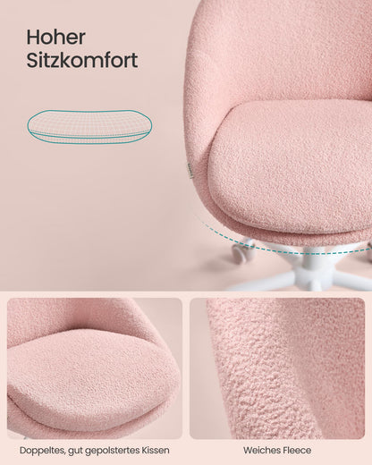 SONGMICS Homeoffice-Stuhl Fleece – Pastellrosa OBG020R03