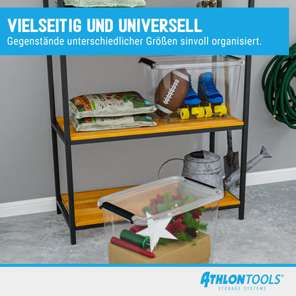ATHLON TOOLS Aufbewahrungsboxen 4x 80L Transparent - Lebensmittelecht