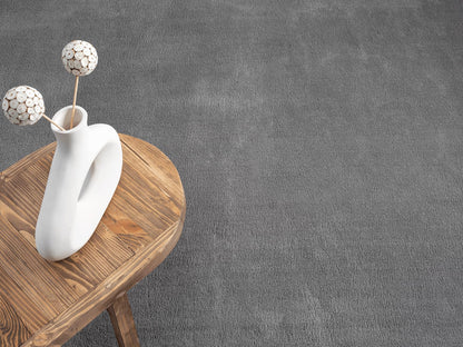 the carpet Relax Kurzflor Teppich Felloptik, Anthrazit, 240 x 240 cm