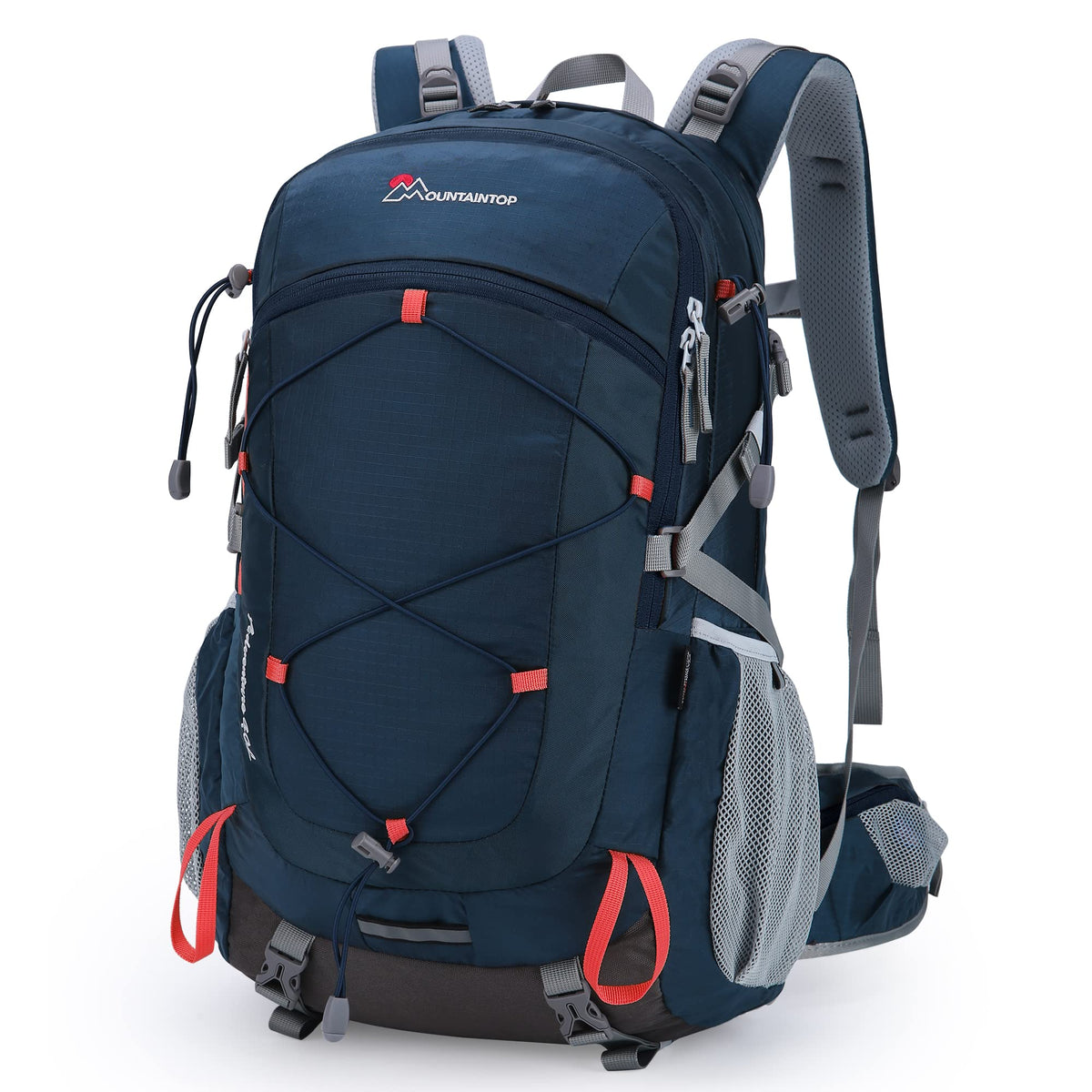 Mountaintop Wanderrucksack 40L Trekkingrucksack mit Regenhülle in Blau-Orange