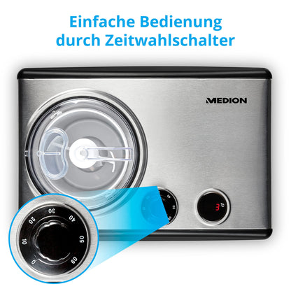 MEDION MD 18387 Eismaschine mit Kompressor – 1.5 Liter
