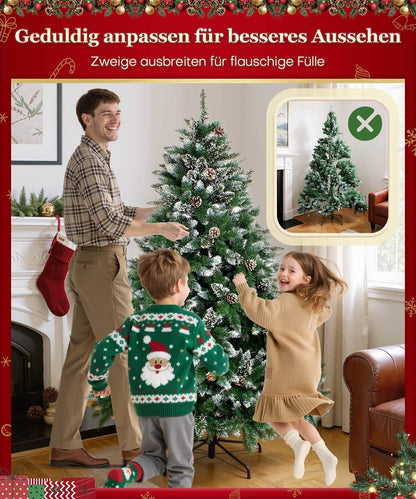 Yorbay Künstlicher Weihnachtsbaum mit Schnee, Ständer - 180cm