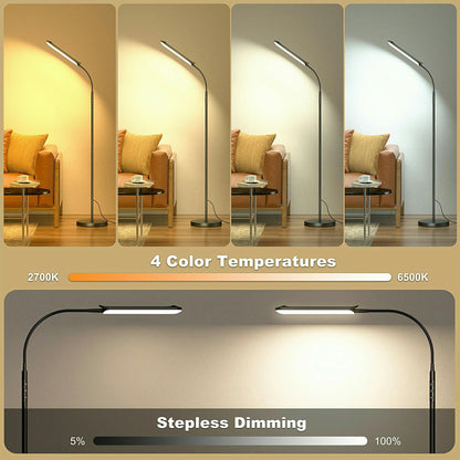 Yikuneng LED Stehlampe dimmbar, 1800 Lumen, mit Fernbedienung, schwarz