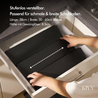 KIVY Gewürzregal Schubladen Organizer – 24 Gläser, verstellbar