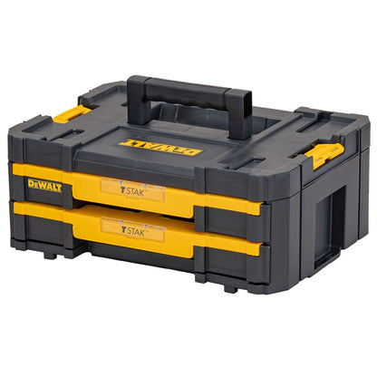 Dewalt T STAK Werkzeugbox IV mit 2 Schubladen DWST1-70706, gelb-schwarz. Lagert Werkzeuge und Kleinteile im modularen System.