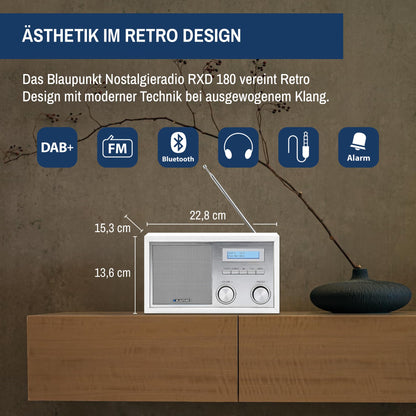 Blaupunkt Nostalgieradio RXD 180 DAB+ BT AUX IN - Weiss