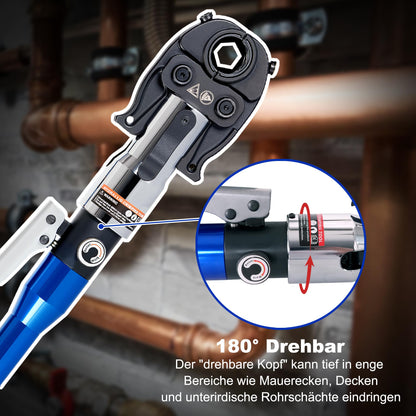 AMZCNC Profi Presszange HPZ hydraulisch - V-Kontur Set 12-28 mm