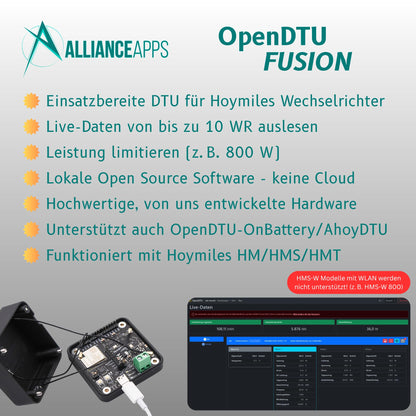 AllianceApps OpenDTU Fusion für Hoymiles HM/HMS/HMT Wechselrichter