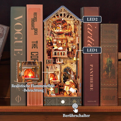 Tonecheer Leonardo da Vinci Book Nook 3D Puzzle LED Staubschutz