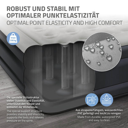 ML-Design Luftbett 2 Pers. Grau – Elektrisch Selbstaufblasend