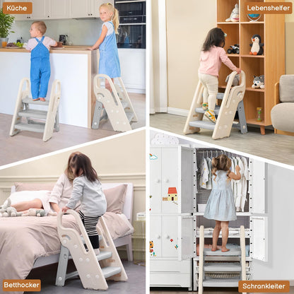 Onasti Tritthocker für Kinder, 2-3 Stufen höhenverstellbar, faltbar