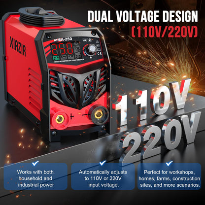 XIAZIR Elektroden-Schweissgerät 250A, IGBT Inverter mit LED-Display