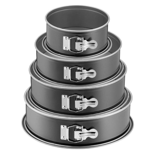 ORIGINAL KAISER Inspiration Springform Set 4-tlg. rund, silberfarben, antihaftbeschichtet, zum Backen und einfachen Lösen von Kuchen.