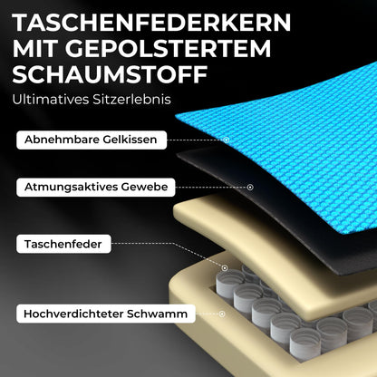 Dowinx Gaming Stuhl Stoff Bürostuhl Massage - Schwarz