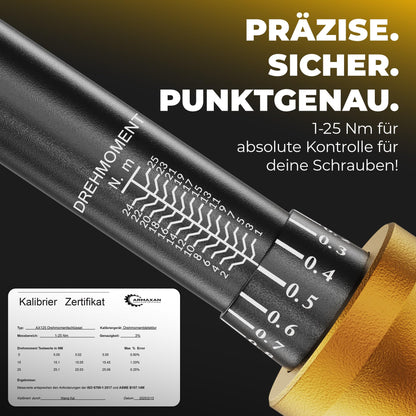 ARMAXAN Drehmomentschlüssel Set 1-25 Nm 20-tlg 1/4 Zoll für Fahrrad