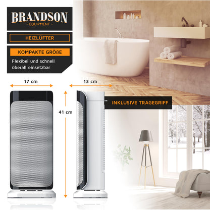Brandson Keramik-Heizlüfter 2000 W mit Fernbedienung und Oszillation