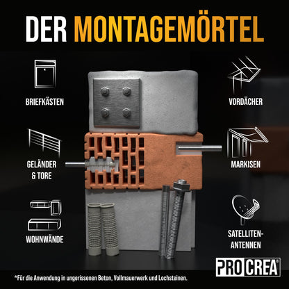 PROCREA Ankerfix 2K Injektionsmörtel Verbundmörtel - 6x Kartuschen