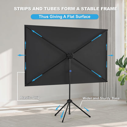 ViewTech Tragbare Beamer Leinwand mit Stativ 4K – 120 Zoll 16:9