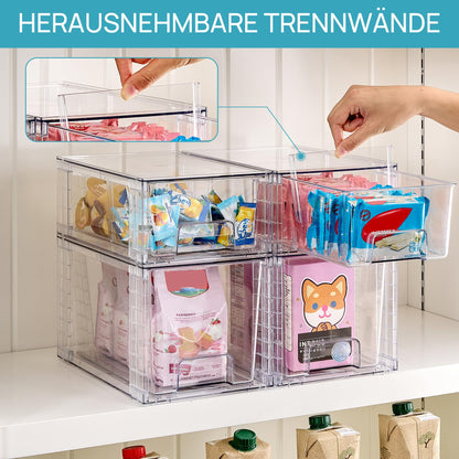 Vtopmart Aufbewahrungsschubladen 4er-Set aus transparentem Acryl
