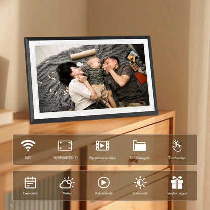Frameo Digitaler Bilderrahmen 15.6 Zoll 32GB Full HD WLAN