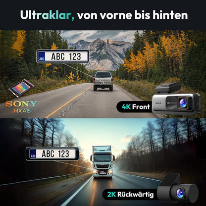 BOTSLAB Dashcam Auto 4K+2K Vorne Hinten GPS WiFi