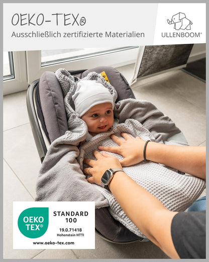 ULLENBOOM Einschlagdecke Babyschale & Kindersitz – Grau
