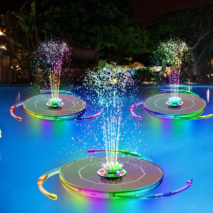 AISITIN Solar Springbrunnen 6,5W mit LED, Akku und 9 Düsen