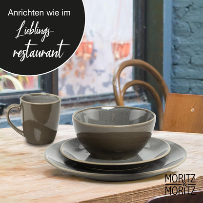 Moritz & Moritz SENSE 24-tlg. Geschirrset 6 Personen Grau