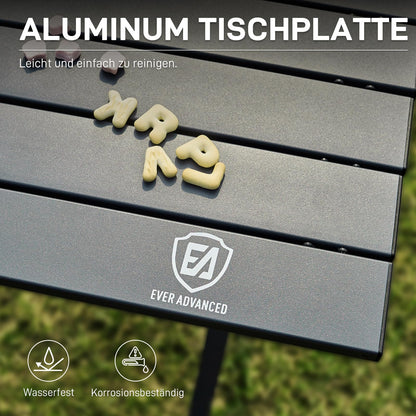 EVER ADVANCED Campingtisch Alu Klappbar - 120x70cm Dunkelgrau