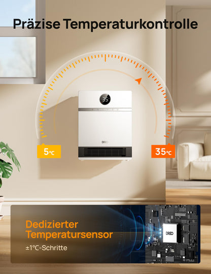 Dreo Smart Wandkonvektor 2000 W mit Thermostat und Fernbedienung