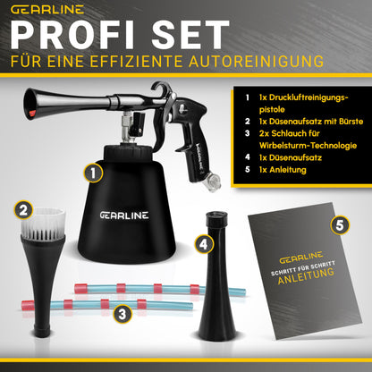 GEARLINE Druckluft-Reinigungspistole DR001 Set mit Wirbelstrahl