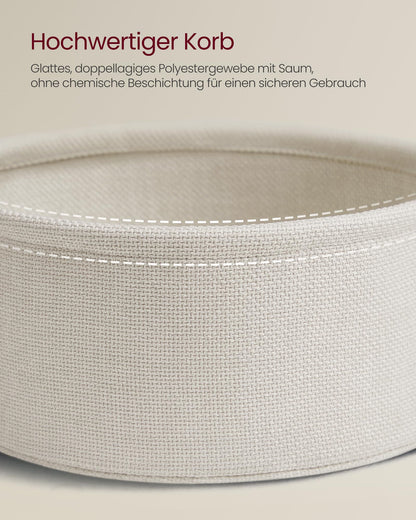 VASAGLE Couchtisch LCT244K01 rund mit Stauraum, naturbeige-cremeweiss