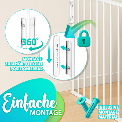 KIDUKU Kaminschutzgitter mit Tür Metall 300 cm – Weiss