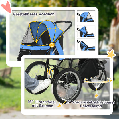 PawHut Hundewagen klappbar bis 20kg für Hunde & Katzen - Blau