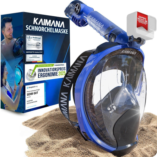 KAIMANA K005 Vollgesichts-Schnorchelmaske für Erwachsene & Kinder, Dual-Soft-Silikon