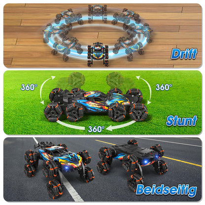 AYIQUTY Ferngesteuertes Auto 8WD RC Stunt Drift mit Handsteuerung